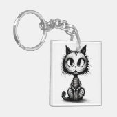 ハロウィーン猫#4デジタルアート キーホルダー (正面左)