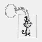 ハロウィーン猫#8デジタルアート キーホルダー (正面左)