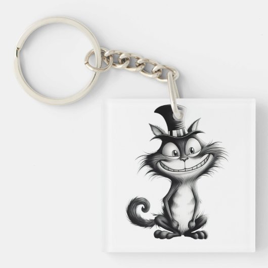ハロウィーン猫#8デジタルアート キーホルダー (正面)