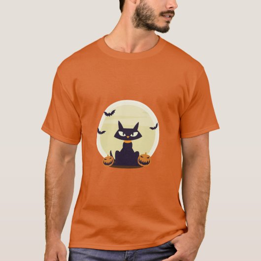 ハロウィーン猫 Tシャツ (正面)