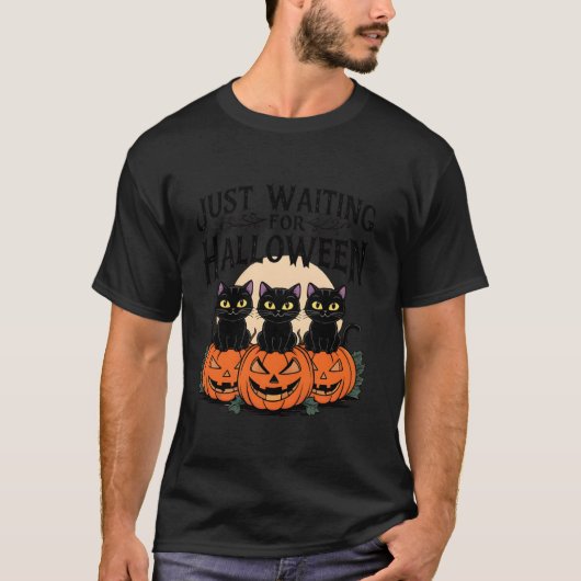 ハロウィーン猫Tシャツ待ち Tシャツ (正面)