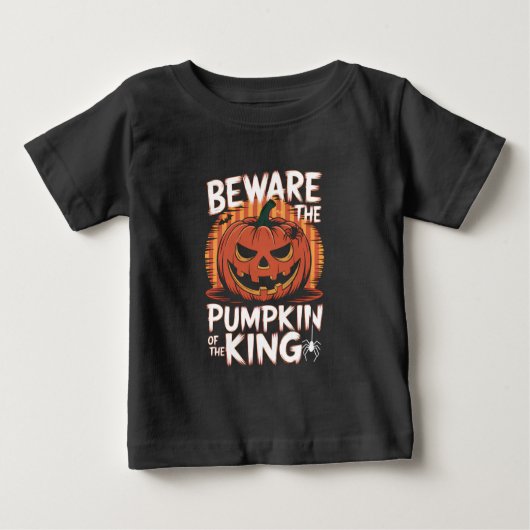 ハロウィーン王のカボチャに注意 ベビーTシャツ (正面)