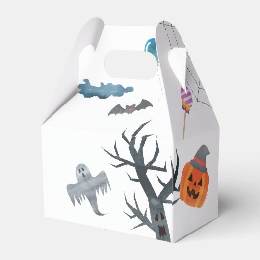 ハロウィーン生き物の誕生日パーティーをトリックまたはトリートメント フェイバーボックス (裏面サイド)