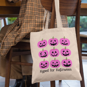 ハロウィーン用に誇大に宣伝されたピンクのカボチャ トートバッグ
