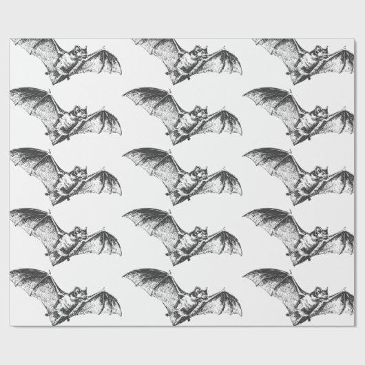 ハロウィーン用のカスタマイズ可能なこうもり包装紙 ラッピングペーパー (フラット)