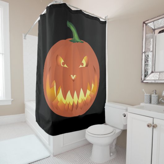 ハロウィーン用のカボチャ… シャワーカーテン (インサイチュ)