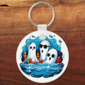 ハロウィーン用のシート面幽霊 キーホルダー (正面)