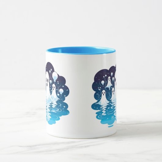 ハロウィーン用のシート面幽霊 マグカップ (中央)