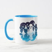 ハロウィーン用のシート面幽霊 マグカップ (左)