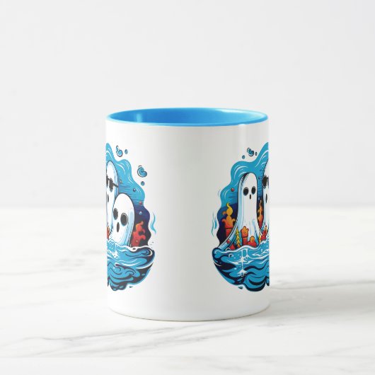 ハロウィーン用のシート面幽霊 マグカップ (中央)