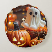 ハロウィーン用のスプクトカキュラ丸枕 ラウンドクッション (裏面)