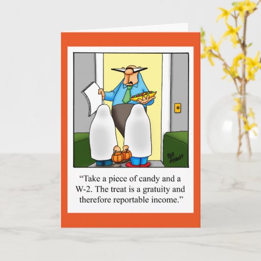 ハロウィーン用のハロウィンユーモア用挨拶カード カード (黄色い花)