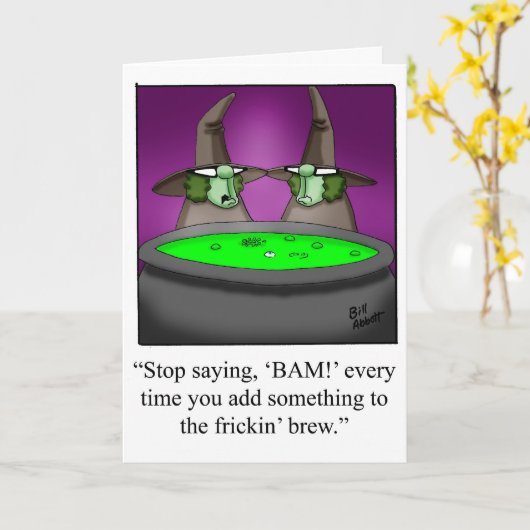 ハロウィーン用のハロウィンユーモア用挨拶カード カード (黄色い花)