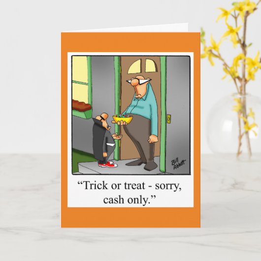 ハロウィーン用のハロウィンユーモア用挨拶カード カード (黄色い花)