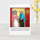 ハロウィーン用のハロウィンユーモア用挨拶カード カード (黄色い花)