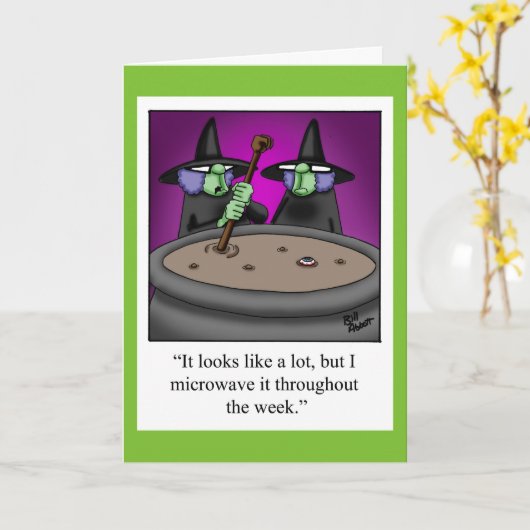 ハロウィーン用のハロウィンユーモア用挨拶カード カード (黄色い花)