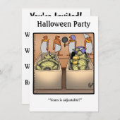 ハロウィーン用のハロウィーンユーモアパーティの招待状 招待状 (正面/裏面)