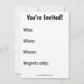 ハロウィーン用のハロウィーンユーモアパーティの招待状 招待状 (裏面)