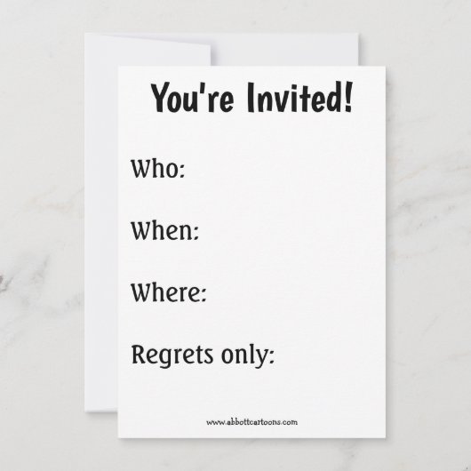 ハロウィーン用のハロウィーンユーモアパーティの招待状 招待状 (裏面)