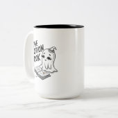 ハロウィーン用のポーション本 ツートーンマグカップ (正面左)