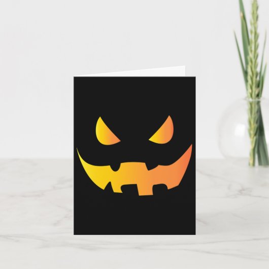 ハロウィーン用の恐ろしいカボチャ顔 カード (正面)