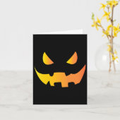 ハロウィーン用の恐ろしいカボチャ顔 カード (黄色い花)