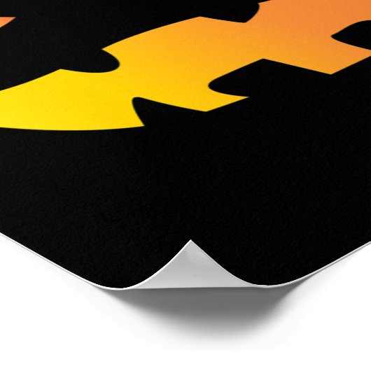 ハロウィーン用の恐ろしいカボチャ顔 ポスター (角)