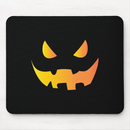 ハロウィーン用の恐ろしいカボチャ顔 マウスパッド (正面)