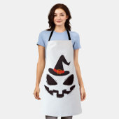 ハロウィーン用の魔女ハロウィンシャツ エプロン (着用した状態)