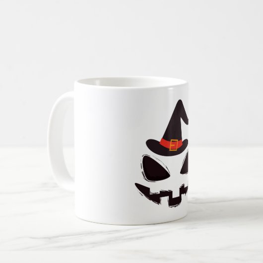 ハロウィーン用の魔女ハロウィンシャツ コーヒーマグカップ (正面左)