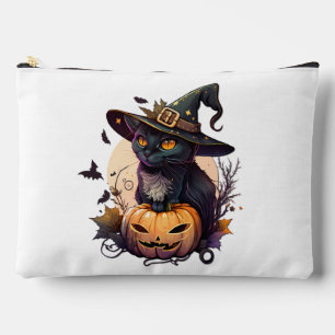 ハロウィーン用の魔猫 アクセサリーポーチ