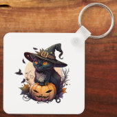 ハロウィーン用の魔猫 キーホルダー (裏面)