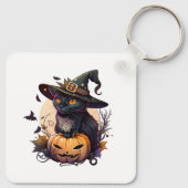 ハロウィーン用の魔猫 キーホルダー (裏面)