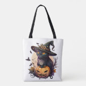 ハロウィーン用の魔猫 トートバッグ (裏面)