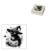 ハロウィーン用の魔猫 ラバースタンプ (押印)
