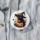 ハロウィーン用の魔猫 缶バッジ (インサイチュ)