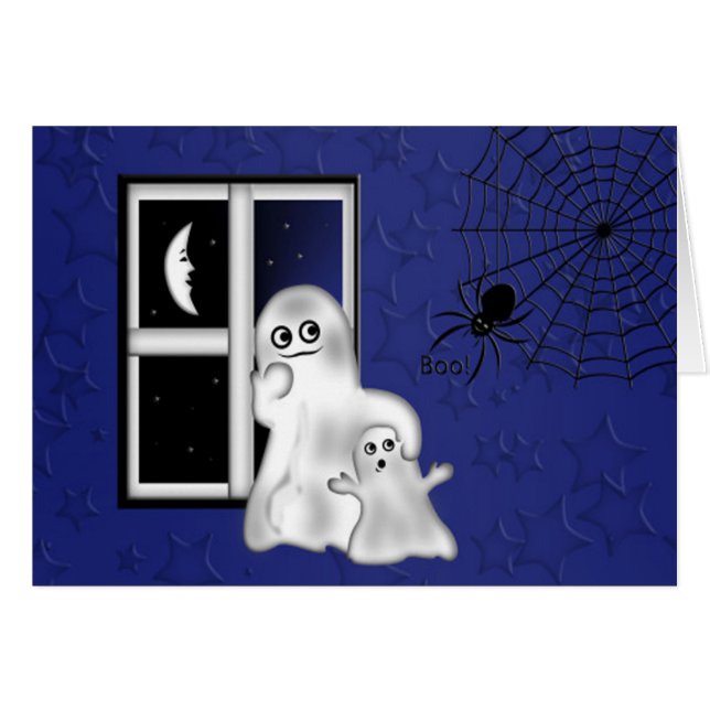 ハロウィーン用グリーティングカード/幽霊 (正面横)