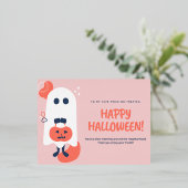 ハロウィーン用グリーティングカード 箔シーズンポストカード (立ち正面)