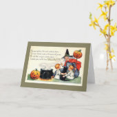 ハロウィーン用グリーティングカード/魔女 カード (黄色い花)