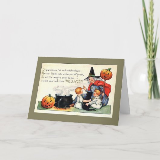 ハロウィーン用グリーティングカード/魔女 カード (正面)