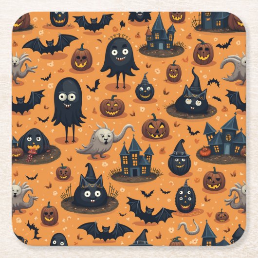 ハロウィーン用コースター スクエアペーパーコースター (正面)