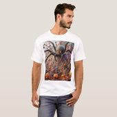 ハロウィーン用スパイダーウェブデザインtシャツ tシャツ (正面フル)