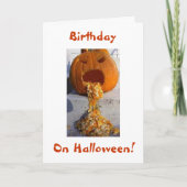 ハロウィーン用パキンおもしろい誕生日 カード (正面)