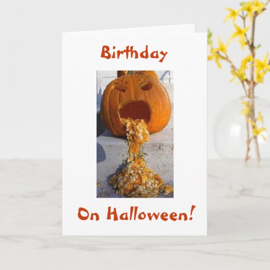 ハロウィーン用パキンおもしろい誕生日 カード (黄色い花)