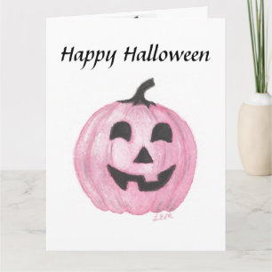 ハロウィーン用ピンクのカボチャハロウィーンのカボチャのちょうちん カード
