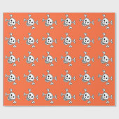 ハロウィーン用ラッピング紙とスカル柄 ラッピングペーパー (フラット)