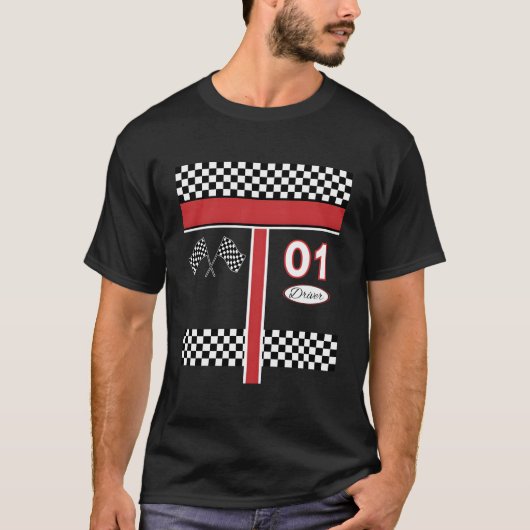 ハロウィーン用レースカーのドライバー衣装シャツ Tシャツ (正面)