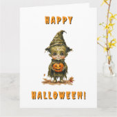 ハロウィーン用折り畳みグリーティングカード カード (黄色い花)