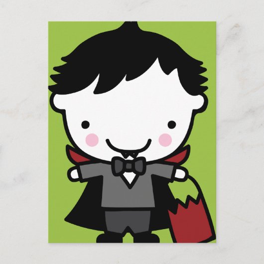 ハロウィーン用挨拶子供へはがき ポストカード (正面)