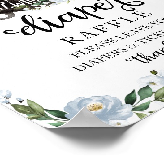 ハロウィーン男の子の赤ちゃんシャワーおむつラッフルゲームサイン ポスター (角)